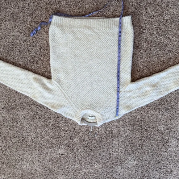 Sandro Off-White Textured Crew Neck Sweater - Picture 8 of 8